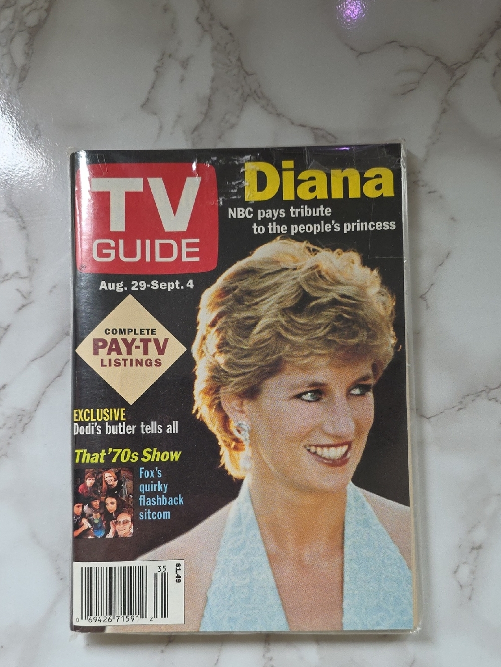 Diana Princess of Wales TV Guide 1998 Magazine NEW, Unopened SEALED